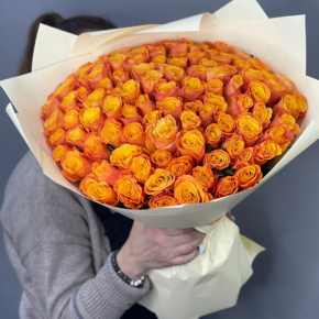 Букет из 101 огненной розы (40 см) в Реутове