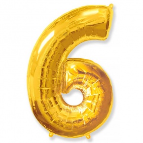 Шар гелиевый цифра 6 (40х102 см) в Реутове
