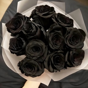 Букет "Черная королева" из 11 черных роз Эквадор (60 см) в Реутове