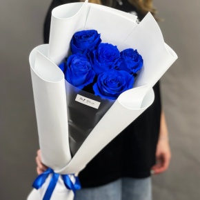 Букет из 5 синих роз Эквадор в Реутове