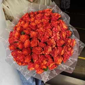 Букет 75 огненных роз (40 см) в Реутове