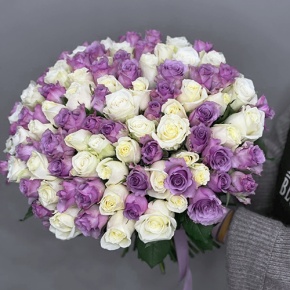 Букет "Фиолетовый микс" из 101 розы (40 см) в Реутове