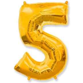 Шар гелиевый цифра 5 (40х102 см) в Реутове