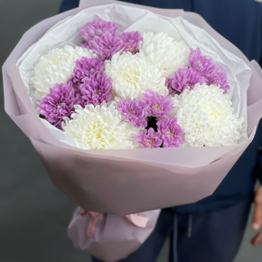 Букет "Вместе с тобой" из нежных хризантем в Реутове