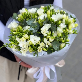 Букет из 51 белой фрезии в Реутове