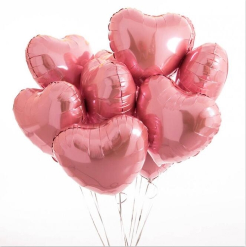 Сердце розовое фольгированный шар с гелием (45 см) в Реутове