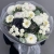 Букет "Белоснежная нежность" из георгин, брассики, хризантем Ньютон, эрингиума и гербер в Реутове